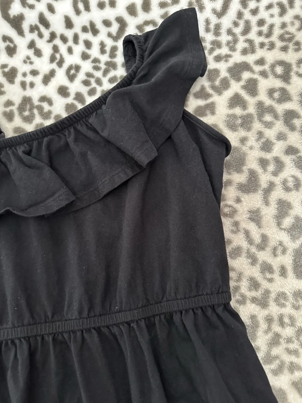 Old Navy Girls One Shoulder Elastic Waist Summer Dress in Black Size XL 14